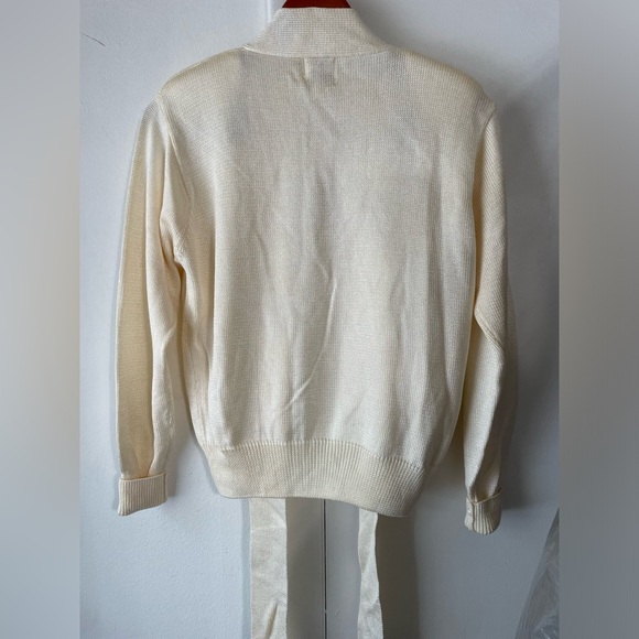 FIA ITALIA women's cardigan ivory, bow at waist SIZE M - Picture 11 of 17